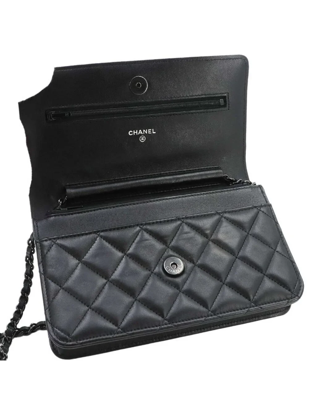 Chanel Quilted Classic Chain Wallet Lambskin Black Shoulder Bag